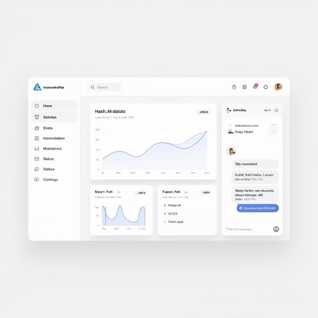 Captura representativa de una herramienta IA con paneles de datos y conversación